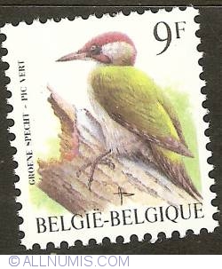 9 Francs 1998 - European Green Woodpecker