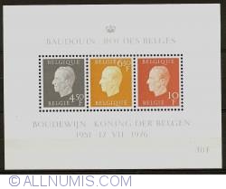 Image #1 of 30 Francs 1976 - Silver Jubilee King Baudouin souvenir sheet