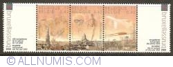 Image #1 of Brussels Cultural Capital of Europe 2000 strip with 3 stamps and 2 tabs