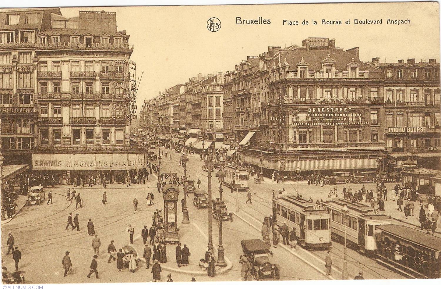 Brussels - Place de la Bourse and Boulevard Anspach, Brussels 1900-1999 ...