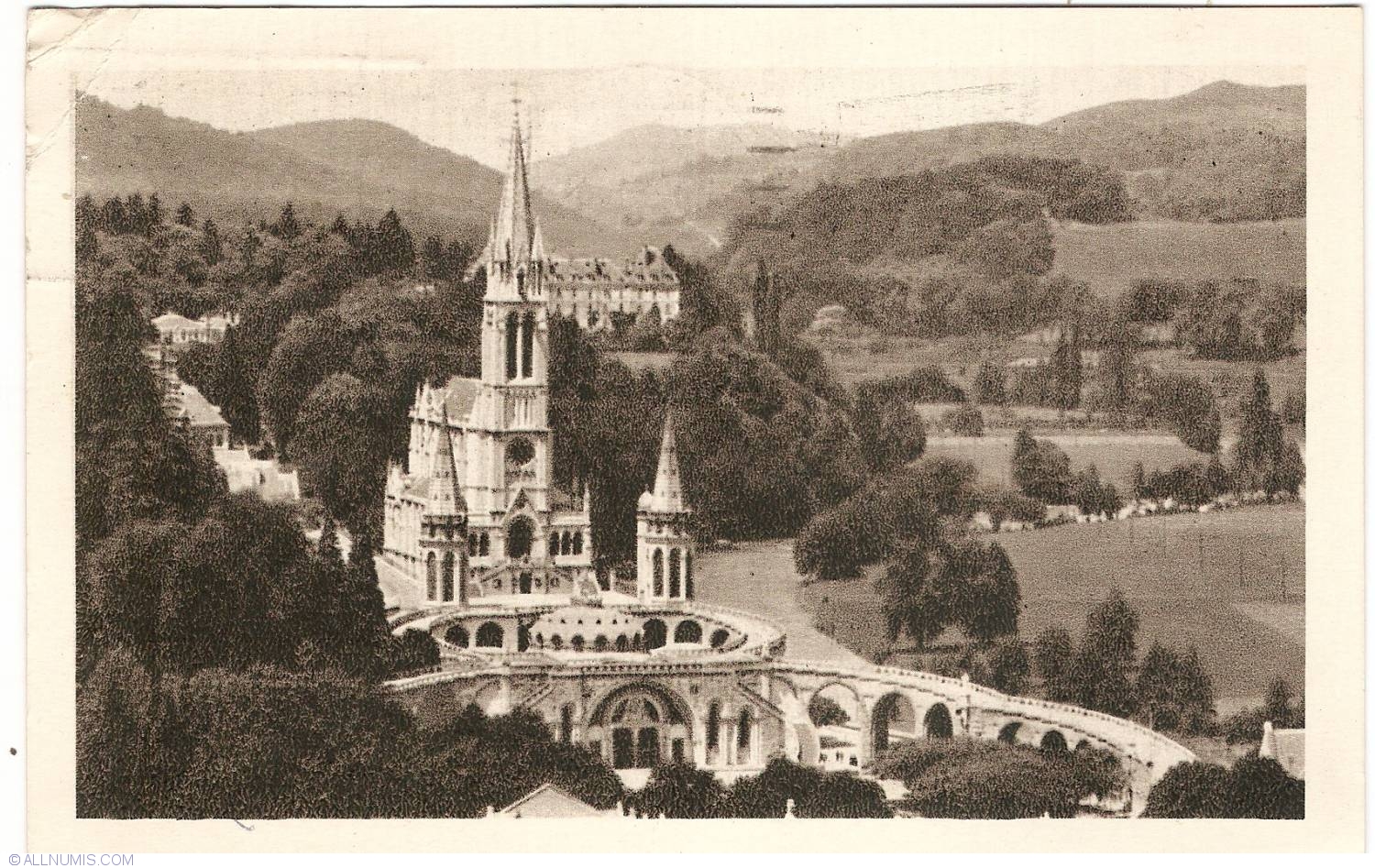Lourdes - The Basilica seen from the Castle, Lourdes - France ...