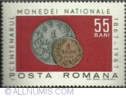 55 Bani 1967 - Monede ale anului 1867