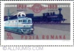 55 Bani 1969 - Centenarul liniei ferate Bucureşti Filaret-Giurgiu