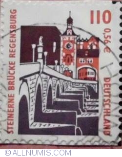 Image #1 of 0,56 €/110 Pfennig Steinerne Brücke in Regensburg 2000