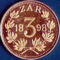 Image #2 of 3 Pence 1898 - Sammy Marks Tickey - Jeweller&#039;s Copy.